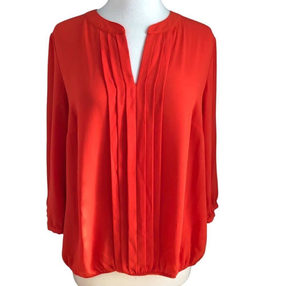 Collection Debenhams Pleated Orange Blouson Blouse Top Women's size 12